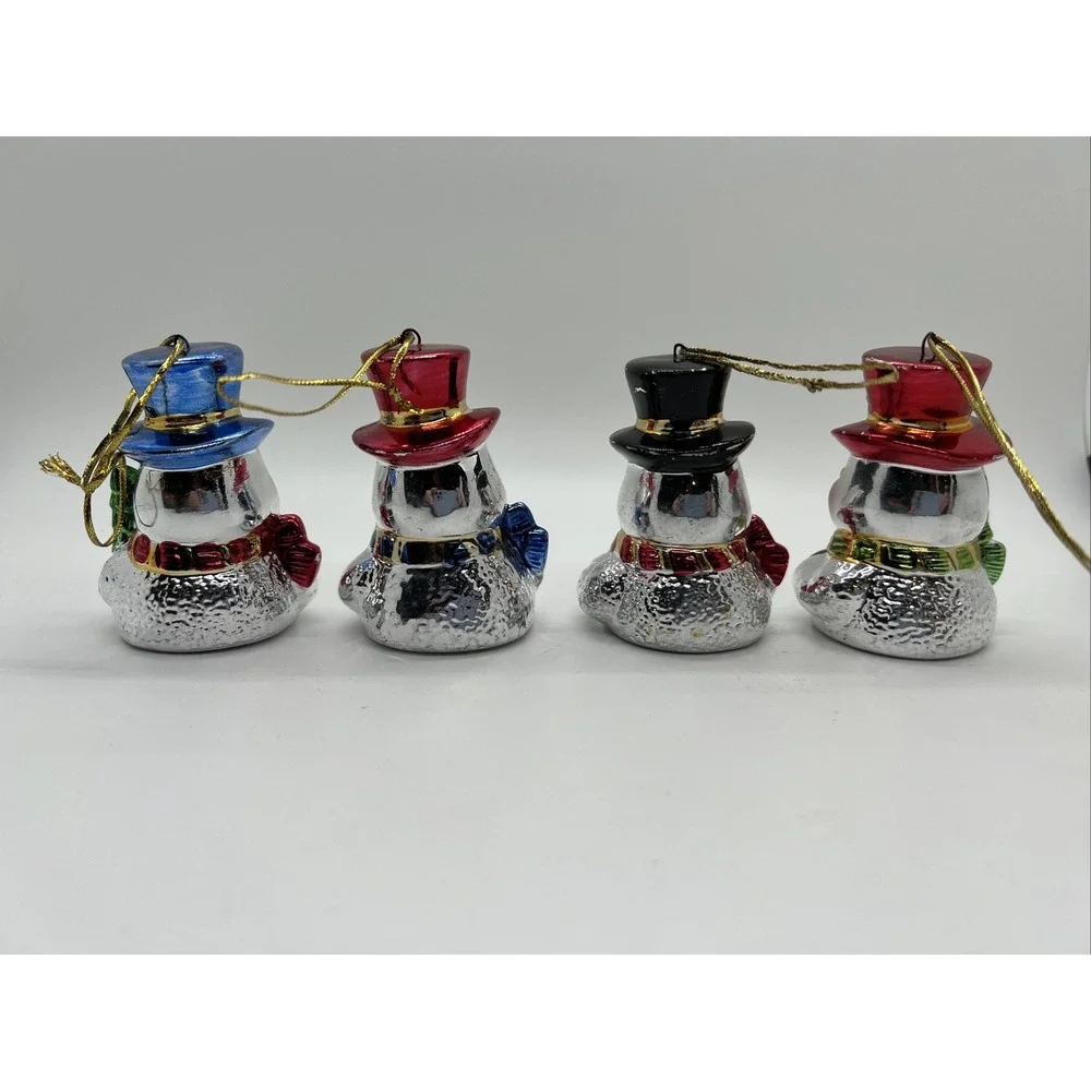 Holiday Style Porcelain Snowman Christmas Ornaments Set‎ Of 4